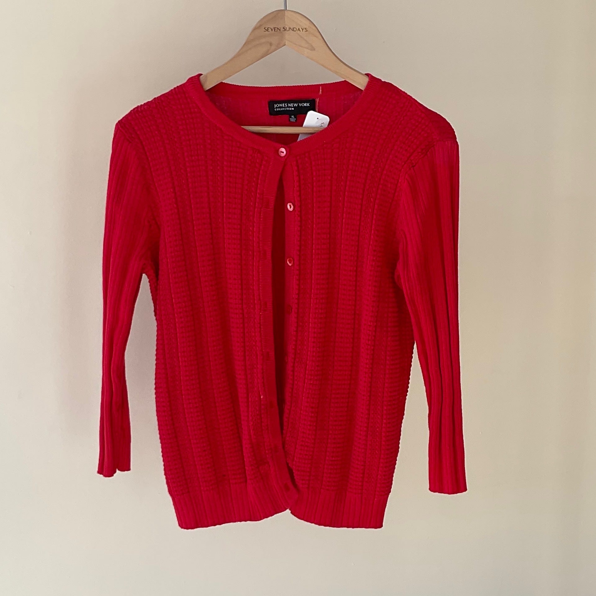 Red Jones Cardigan | Seven Sundays