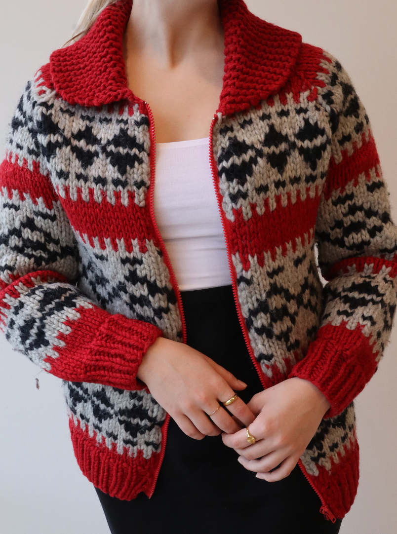 Red Cowichan Sweater