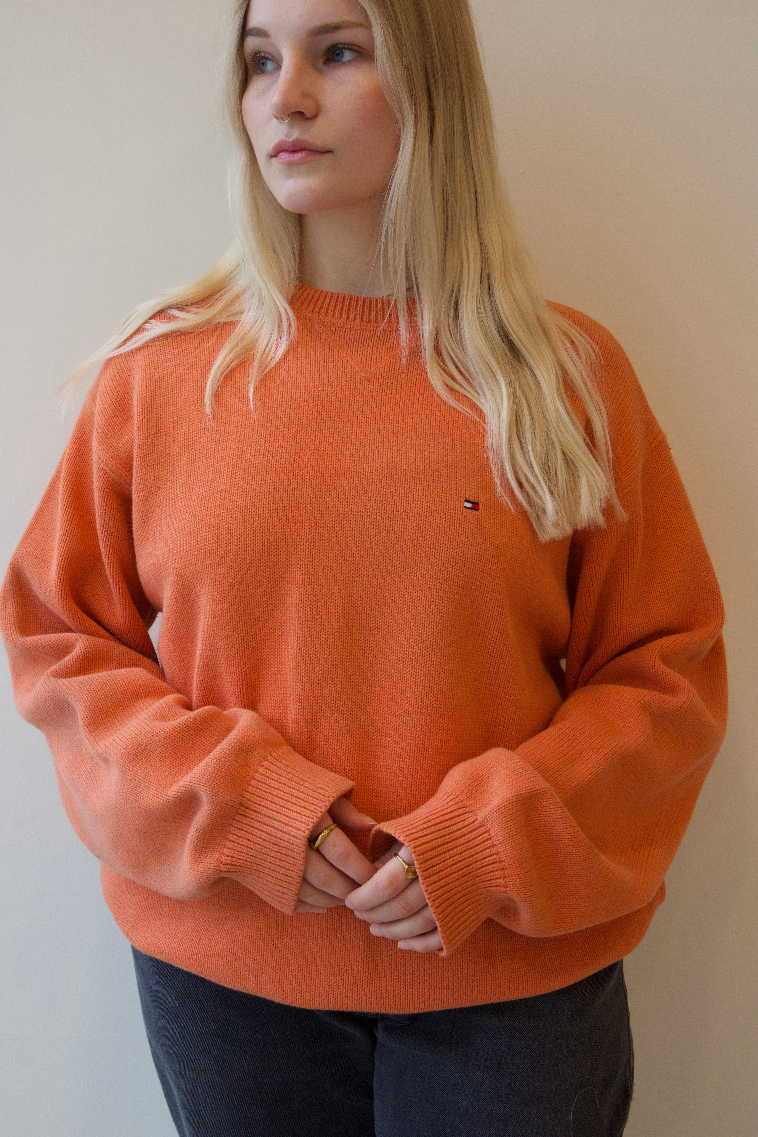 Orange th knit sweater seven sundays